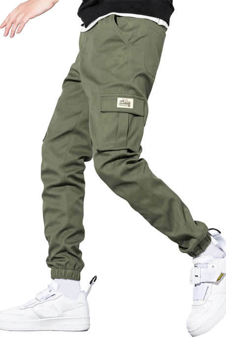 JMIERR Mens Cargo Pants Sport Pants Jogger Drawstring Outdoor Trousers with Pockets