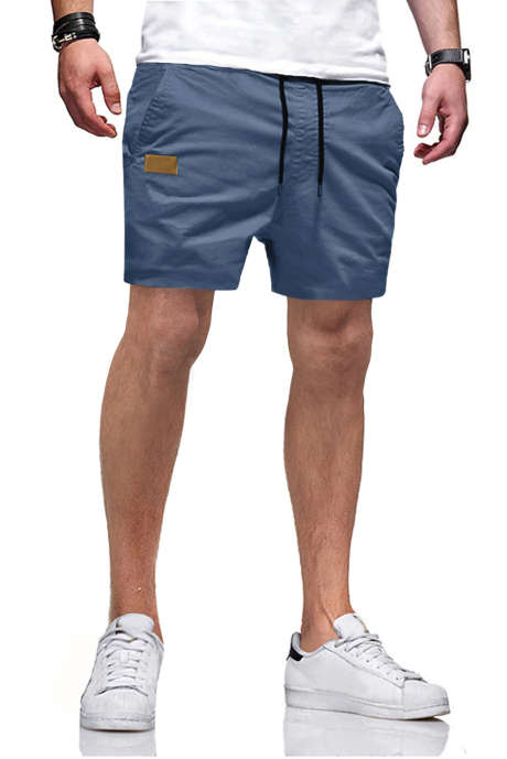 Sky Blue JMIERR Mens Cargo Shorts - Drawstring Summer Beach Cotton Stretch 4 Inch Shorts With Packet Khaki