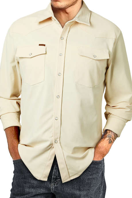 Apricot JMIERR Mens Corduroy Jackets- Casual Long Sleeve Button Down Lightweight Shacket Jackets with Pocket