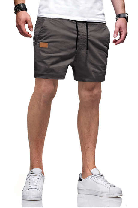 Gray-2 JMIERR Mens Cargo Shorts - Drawstring Summer Beach Cotton Stretch 4 Inch Shorts With Packet Khaki