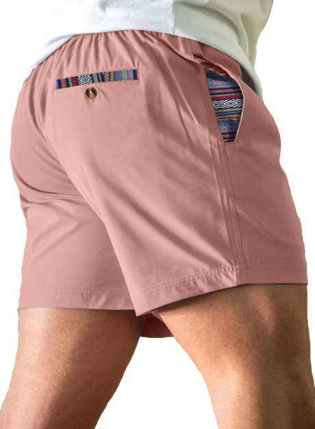 Rose Tan JMIERR Men Shorts Elastic Waist Summer Quick Dry Drawstring Beach Athletic Gym 5 Inch Shorts