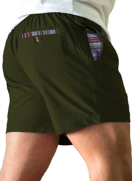 Jungle Green JMIERR Men Shorts Elastic Waist Summer Quick Dry Drawstring Beach Athletic Gym 5 Inch Shorts