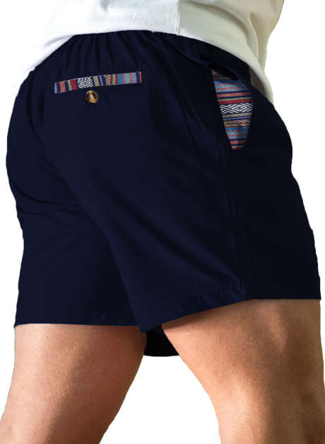 Navy Blue JMIERR Men Shorts Elastic Waist Summer Quick Dry Drawstring Beach Athletic Gym 5 Inch Shorts